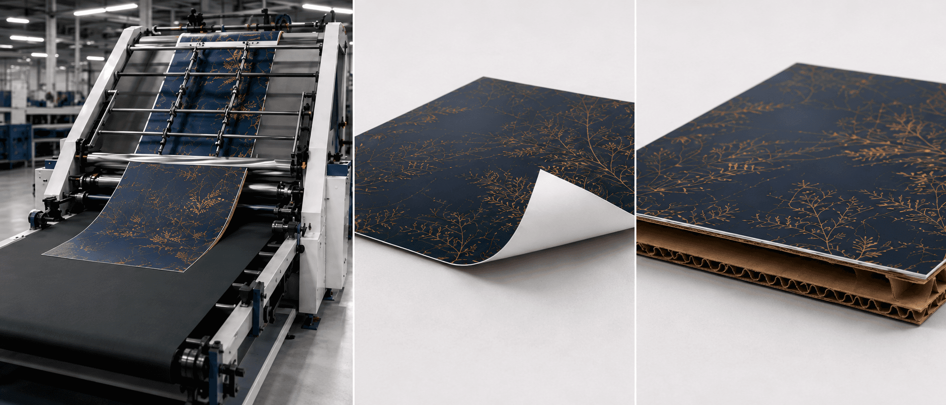 Litho sheet laminated to corrugated board